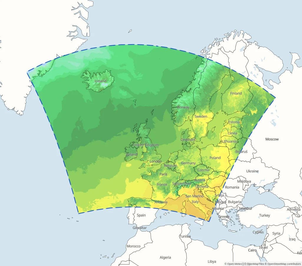 KNMI HARMONIE AROME Europe Model Area